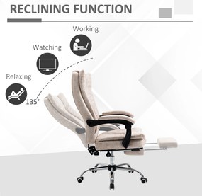 Vinsetto Fotel biurowy komputerowy z regulacją wysokości nowoczesny design mikrofibra czarny i beżowy | Aosom PL