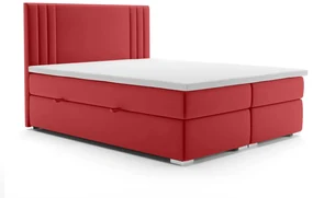 Łóżko kontynentalne MAO 160x200 bordowe velvet z pojemnikiem LAVERTO