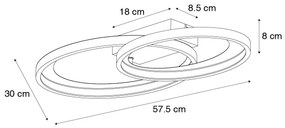 Designerska lampa sufitowa czarna z diodami LED - AlexandraDesignerski Oswietlenie wewnetrzne