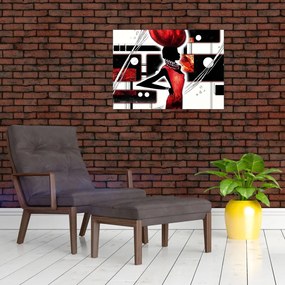 Obraz na szkle obrazu starożytnej damy (70x50 cm)