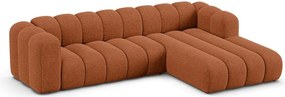 Ceglasty narożnik z tkaniny szenilowej (prawostronny/z szezlongiem) Lupine – Micadoni