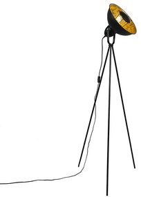 Lampa podłogowa industrialna statyw czarna ze złotem - Magna Basic 25 Nowoczesny Oswietlenie wewnetrzne