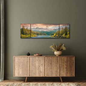 Obraz górskiej rzeki i gór (170x50 cm)