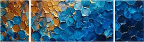 Obraz - Niebiesko-złoty obraz (170x50 cm)