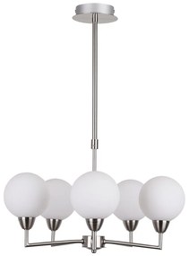 Lampa wisząca w kolorze srebra ze szklanym kloszem Logos – Candellux Lighting