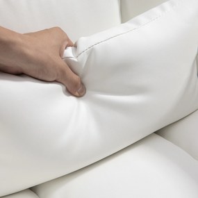 HOMCOM Ergonomiczny fotel biurowy z regulacją wysokości 48-56 cm nachylanym oparciem i podnóżkiem 69 x 65 x 107-115 cm biały | Aosom PL