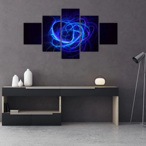 Obraz niebieskiej abstrakcyjnej piłki (125x70 cm)