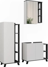 Zestaw mebli łazienkowych antracyt/biały 80x35x65 karen
