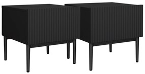 Zestaw szafek nocnych Nicole 46 cm - czarny / czarne nóżki
