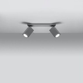 Plafony nowoczesny Briow, stal - 2 źródło światła 3000K - L.30 x H.16 cm - szary