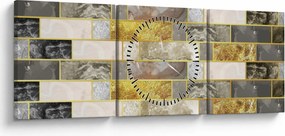 Obraz - Dekoracje z teksturami (z zegarem) (90x30 cm)