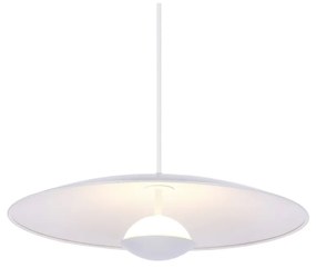 Biała lampa wisząca LED z metalowym kloszem Lund – Candellux Lighting