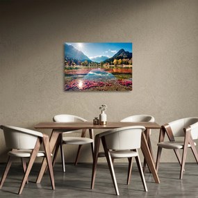Obraz na szkle - Jezioro Jasna, Gozd Martuljek, Alpy Julijskie, Słowenia (70x50 cm)
