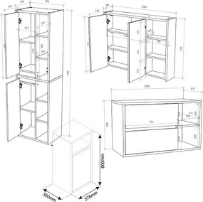 Zestaw mebli łazienkowych biały 60x45x100 viola