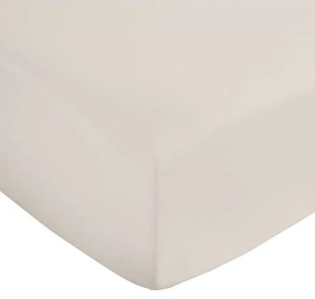 Beżowe prześcieradło z satyny bawełnianej z gumką 150x200 cm Cotton Sateen – Bianca
