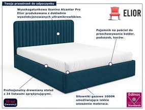 Granatowe łóżko tapicerowane 3 rozmiary T6-C64