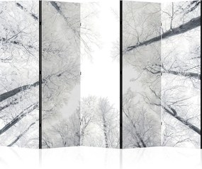 Parawan pokojowy 5-częściowy 225x172 Dwustronny dekoracyjny skandynawski minimalistyczny Biały Zimowe Korony Drzew