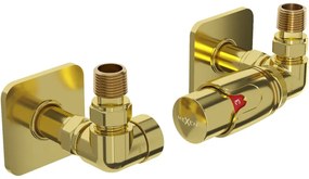 Mexen G00 zestaw termostatyczny osiowy z maskownicą S, złoty - W903-900-909-50
