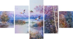 Obraz - Idzie jesień, obraz olejny (125x70 cm)