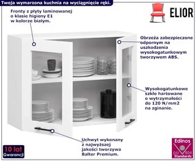 Biała szafka kuchenna z witryną  B5-H17