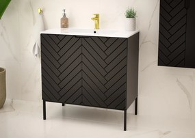 Szafka pod umywalkę wpuszczaną Aspen 08 czarna, 80 cm