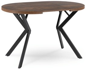 Stół Okrągły Rozkładany DORIAN 80-160 cm Dąb Rustykalny/Czarny Nowoczesny Loft