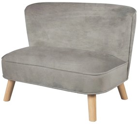 Jasnoszara aksamitna sofa dla dzieci 70 cm Lil Sofa – Roba