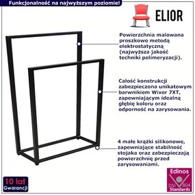 Czarny stojący wieszak na ręczniki 75 cm - Sarsa 5X