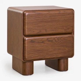 Prostokątna Szafka Nocna Z Dwoma Szufladami Z Mdf Sheila Wenge & 50 X 40 Cm - Sklum