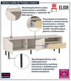 Szafka RTV na nóżkach kaszmir + dąb artisan B4-F29