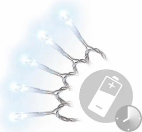 Świąteczny LED łańcuch - 5 m, 50 diod, zimna biel