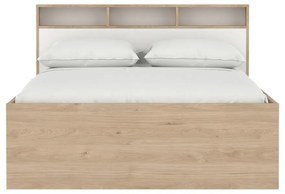 Łóżko dwuosobowe w dekorze dębu ze schowkiem bez stelaża 140x200 cm Ikast – Tvilum