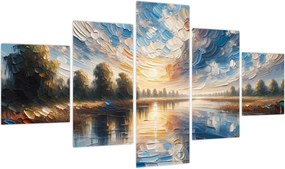 Obraz - Obraz słońca nad wodą (125x70 cm)