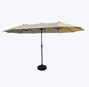 Podwójny parasol ogrodowy TILIA w kolorze beżowym waga 12,3 kg wymiary 460x270x245 cm