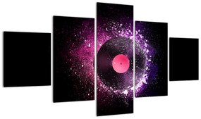 Obraz - Płyta winylowa w kolorze różowo-fioletowym (125x70 cm)