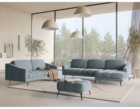 Jasnoniebieska aksamitna sofa 238 cm Nalu – Makamii
