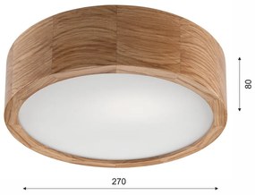 Brązowa lampa sufitowa ze szklanym kloszem ø 27 cm Eveline – LAMKUR