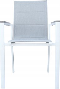 Krzesło ogrodowe aluminiowe białe 56x65x88 cm komfortowe wytrzymałe pianka