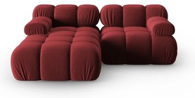 Czerwona aksamitna sofa 191 cm Bellis – Micadoni Home