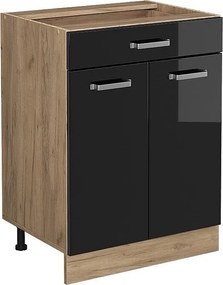 Szafka dolna do kuchni czarny wysoki połysk 60x46x81.6 r-line