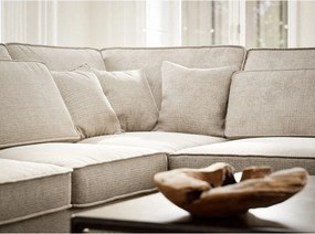 Kremowy narożnik z tkaniny szenilowej (prawostronny/w kształcie litery L) Kirou – Maison de Rêve