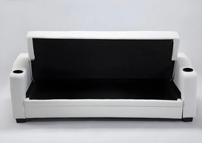 Kanapa rozkładana z ekoskóry MIRELLA - Kolor: biały