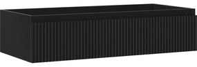 Mexen Rivel szafka łazienkowa podumywalkowa 100 cm, 1 szuflada, ryflowana , czarna mat - 91A20-10023-1-BF71