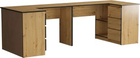 Narożne biurko dwuosobowe dąb craft A2-Z35