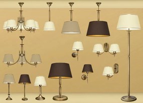 Lampa stołowa z mosiądzu z abażurem L-B1B