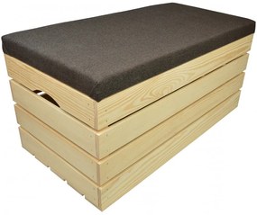 Pufa kufer skrzynia drewniana sosnowa siedzisko 80cm naturalna