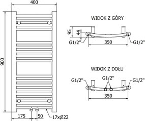 Mexen Ares grzejnik elektryczny 900 x 400 mm, 300 W, czarny - W102-0900-400-2300-70