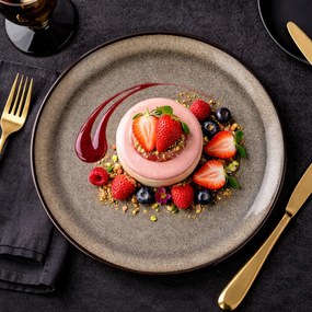 Kamionkowy talerz deserowy Moss, śr. 20 cm