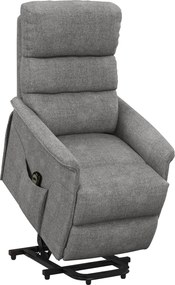 HOMCOM Fotel relaksacyjny z funkcją wstawania regulowane oparcie i podnóżek do 120 kg szary 66x90x96 cm | Aosom PL