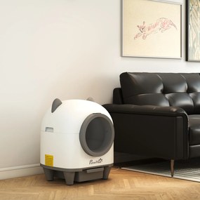 PawHut Samoczyszcząca Kuweta z Aplikacją Sterującą 80 L Usuwanie Zapachów dla Wielu Kotów